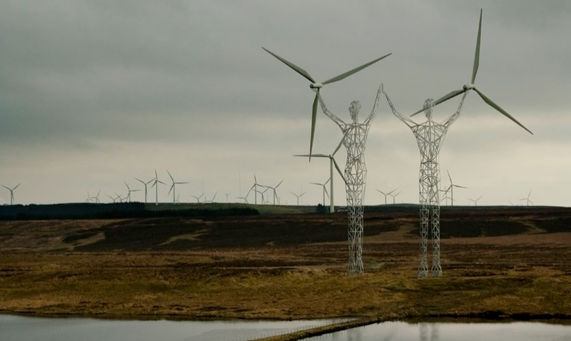 Illustration for article titled These Beautiful Giant Sculptures Support Power Lines With Style
